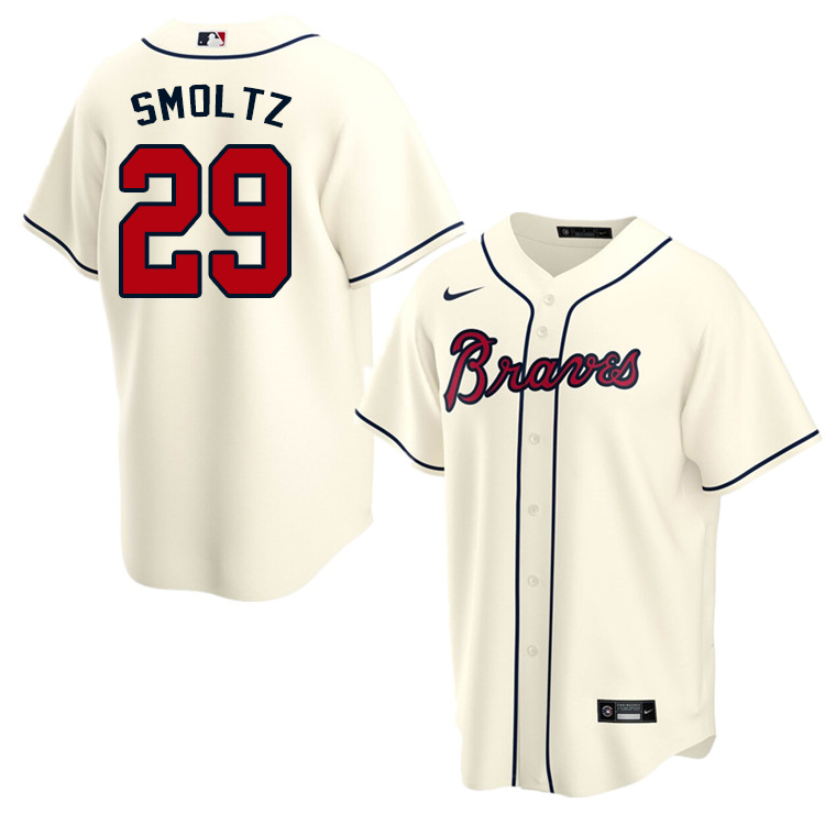 Nike Men #29 John Smoltz Atlanta Braves Baseball Jerseys Sale-Cream